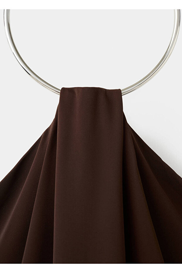 İnce örgü choker yaka elbise - 5