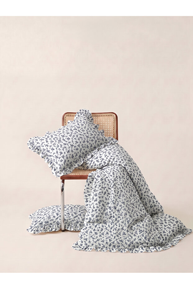 Evenstar Patterned Ruffled Duvet Cover Set Single / Without Sheets - 3