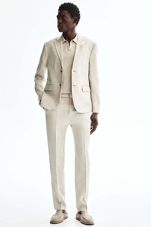Slim Fit Linen suit trousers