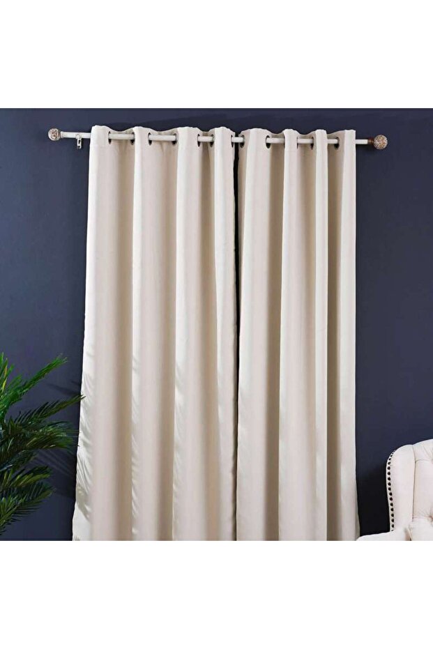 Dextor Blackout Curtain Pair 135x240cm-natural