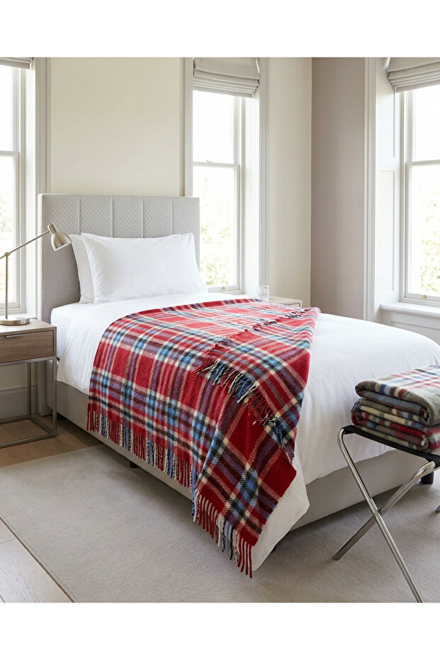 Red Wool Single Blanket - 1