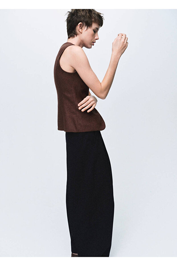 Wool Blend Buttoned Vest - 6