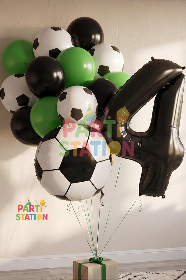 Soccer Ball Match 4 Year Old Balloon Set Soccer Ball Match Concept Birthday Set