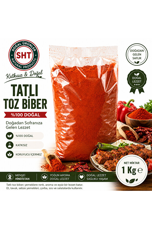 TATLI TOZ BİBER 1KG.