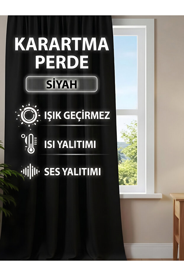 BLACK Blackout Lightproof Dimming Curtain PILELESS Single Panel Dimming Sunshade Suitable for Every Room