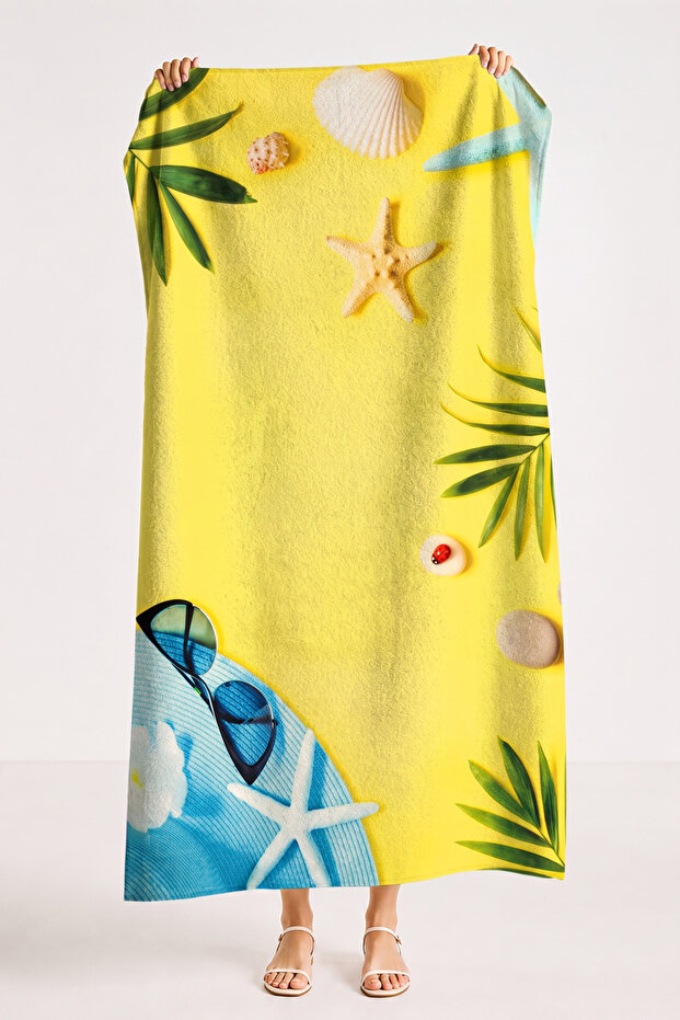 Soft Textured Digital Printed 100% Cotton Unisex Beach Towel 75X150 Quick Dry Sea Towel