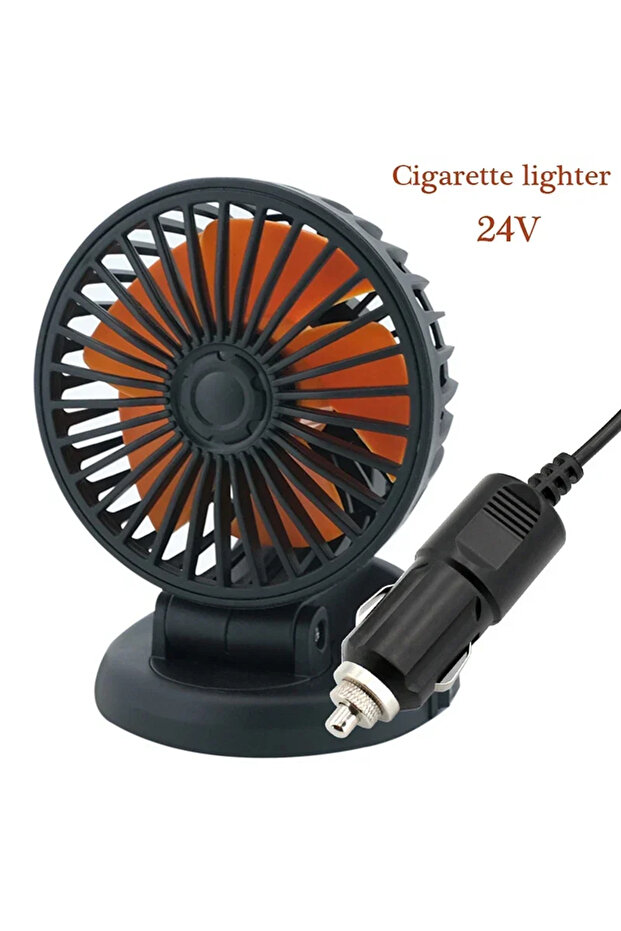 24V Cigarette lighte EAFC Mini Car Air Cooling Single Head Fan12V-24V 5V USB Powered 360 Degree Omni