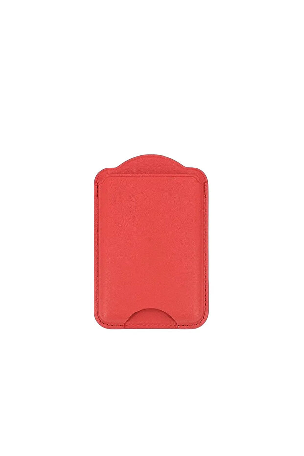 Red For Magsafe Magnetic PU Leather Card Holder Wallet Cards Case For iPhone 17 Air 16 15 Pro M...