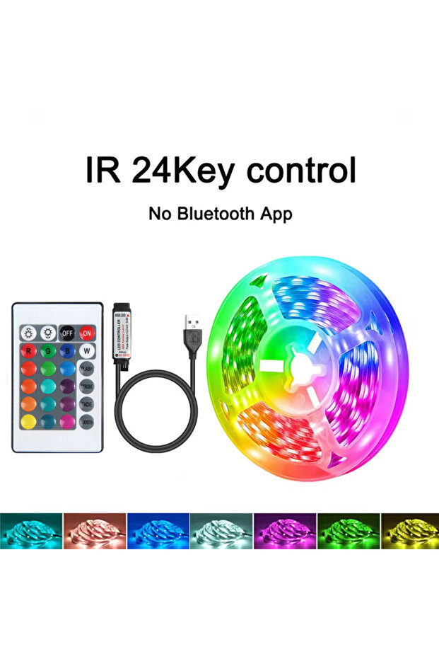 0.5m Not waterproof IR 24 key RGB Led Strip Lights 5m 10m 20m 30m Led Room Light with APP Control Fl