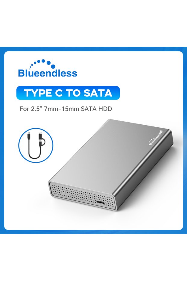 U23QC for 15mm HDD Blueendlless Aluminum HDD Enclosure 2.5' Mobile Hard Disk Case Type-C SATA USB 3.