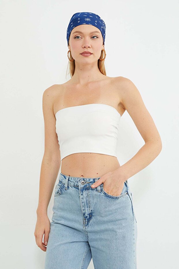 Basic Covered Strapless Bustier - 5