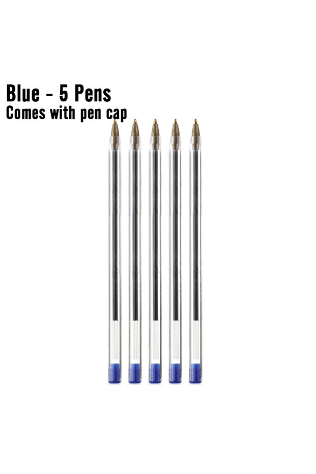 Blue 5Pens Bulk Pack 5/10/20Pcs Ballpoint Pens 1.0mm Gel Ink Black Red Blue for Students Office Use