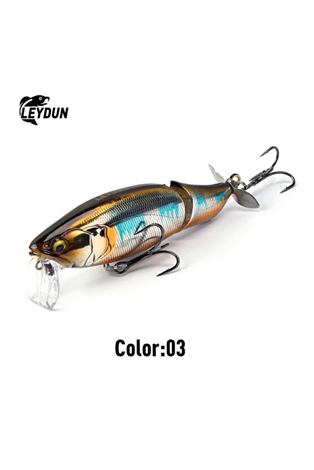105mm 28g 03 LEYDUN JACK Pro Minnow Fishing Lures Floating Swimming Rotating Tail 105mm 28g Hard Bai