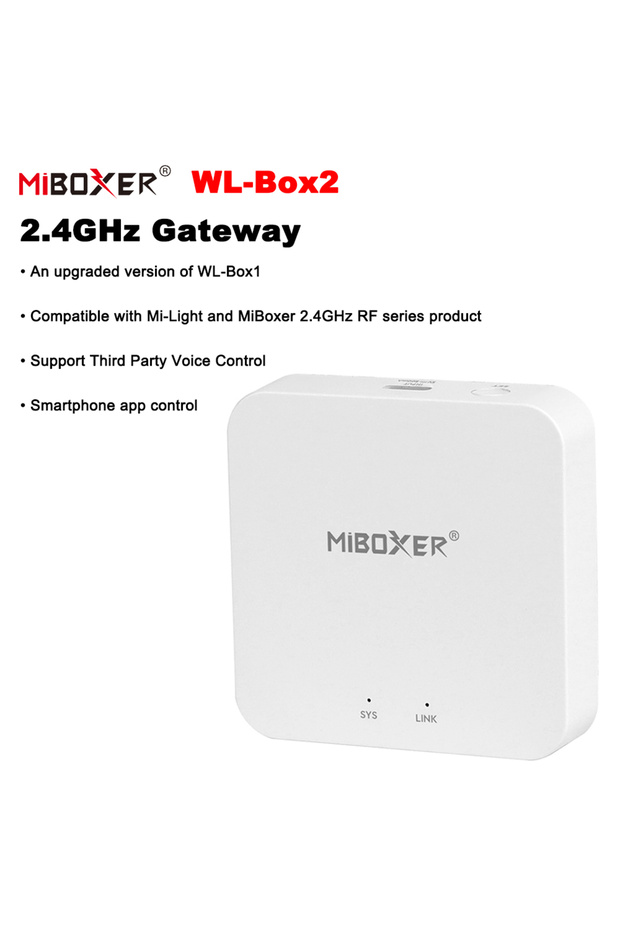WL-BOX2 Miboxer WL-BOX2 2.4GHz Wifi Gateway Wireless Single/Dual color/RGB/RGBW/RGBCCT TUYA APP Co
