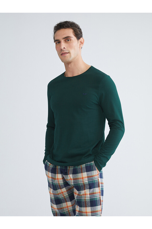 Navy Blue Standard Fit Men's Pajama Set