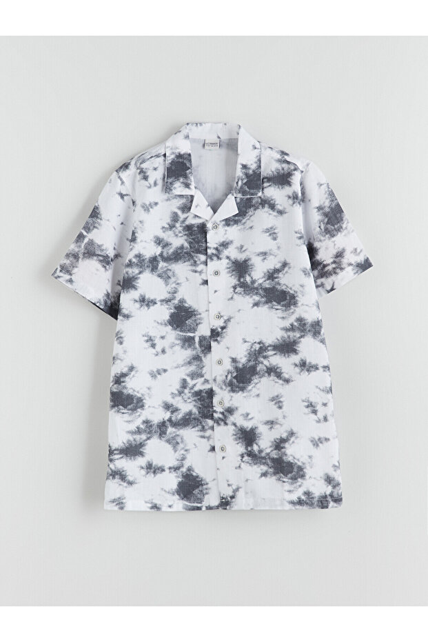 Lcw Kidswhite Tie-Dye Patterned Boy's Shirt