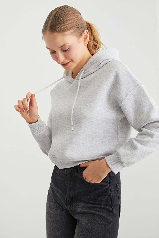3 Thread Basic Hooded Sweatshirt - 2