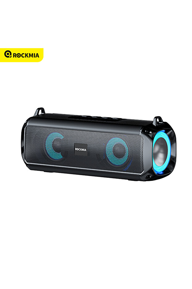 2 inches BLACK Rockmia EBS-045 Portable Wireless Music Speaker Bluetooth 5.0 RGB LED Lights Micropho