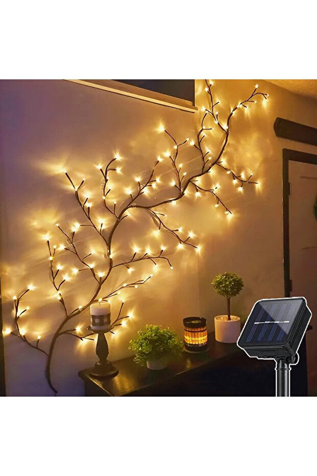 96LEDS Solar Power 1PCS 96Leds Outdoor USB Tree and Vine Light 8 Mode Indoor Christmas Fireplace Atm