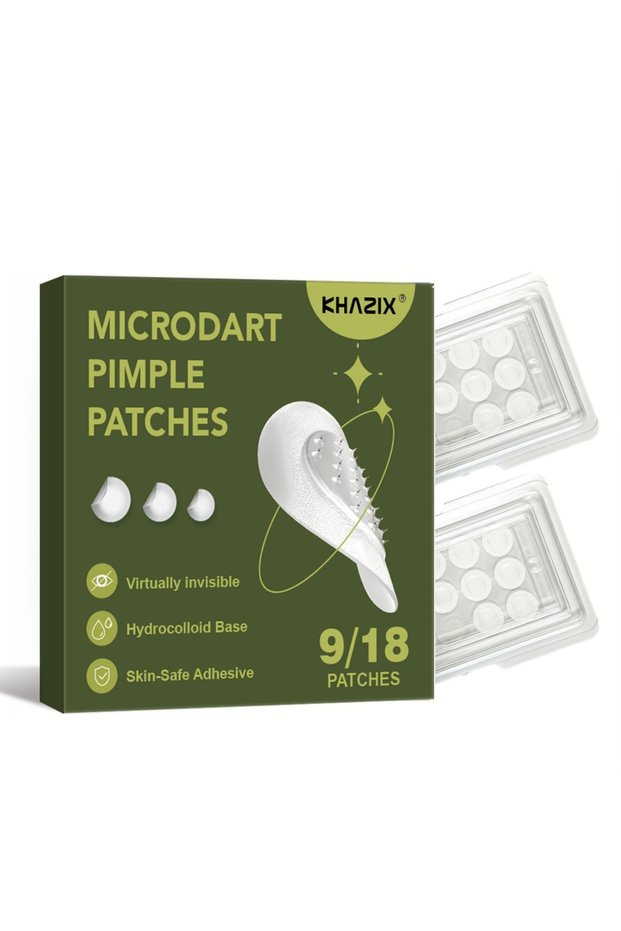 18pcs Day & Night Invisible Acne Patches - Wear Under Makeup or Alone, Heals Pimples Around the Cloc