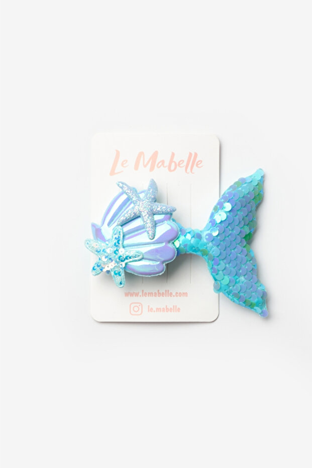 Blue Sequin Mermaid Girl's Clip Buckle