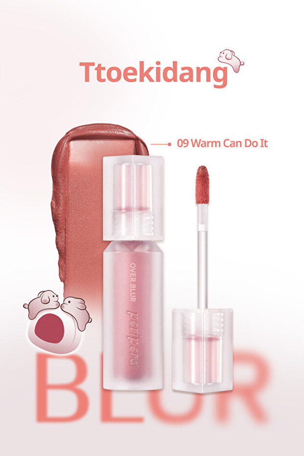 ملون Peripera Over Blur Tint (009 Warm Can Do It) (Tteok) مع ملمع ناعم يدوم طوال اليوم