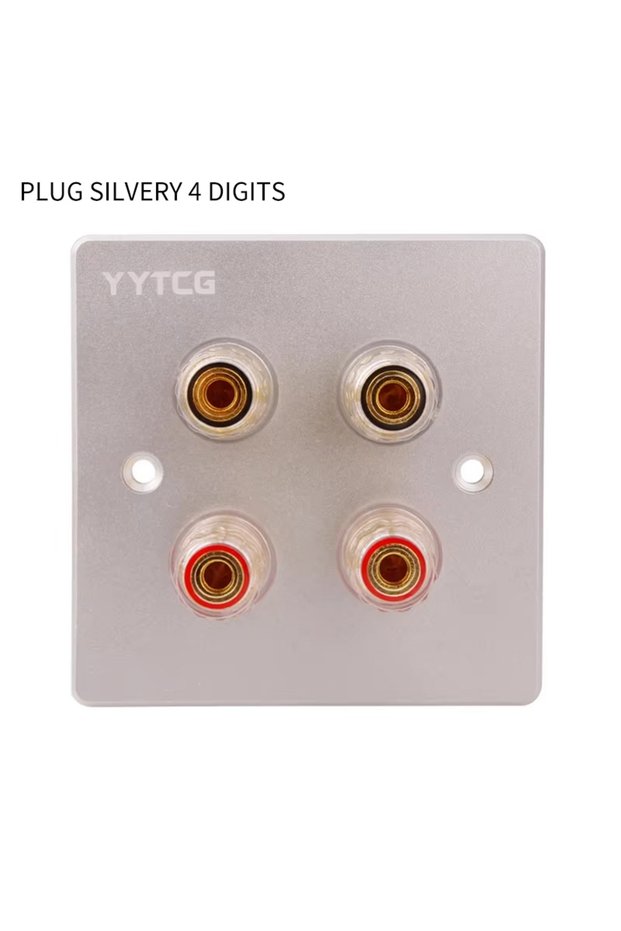 4 Ports silver 2/4 Ports Gold Binding Posts Wall Plate Audio Speaker Connector Banana Plug Outlet Fo