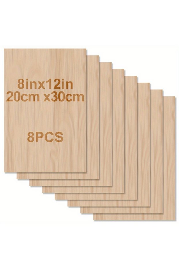 30-20cm 2MM 8PCS 4/8/12/24/48 Pieces of Wood for Crafts - 20*30 cm - 2 mm Thick Plywood with Smooth