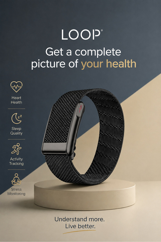 Smart Fitness Band with Heart Rate, SpO2, Body Temperature, HRV, 30+ Sports Modes, Sleep & Stress Monitor