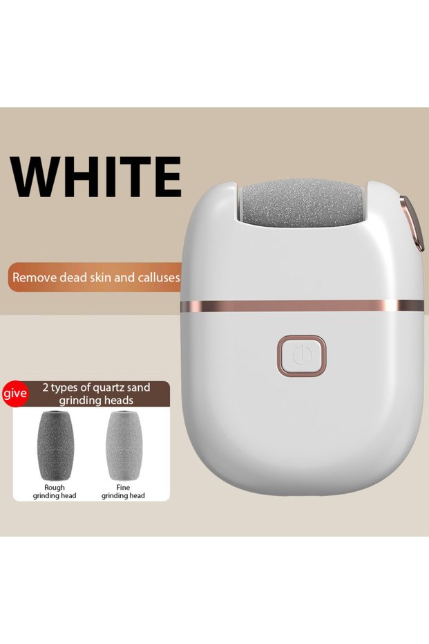 White Rechargeable Electric Foot Grinder Dead Skin Remover Calluses Feet Scrubber Electric Foot File