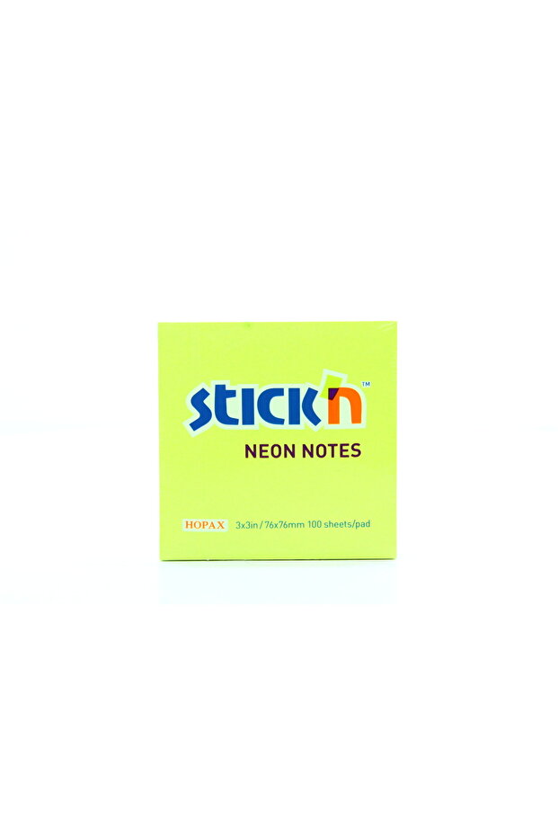Stickn 21167 Adhesive Note Paper 100 Sheets 76mm X 76mm Highlighter Green (12 Packs)
