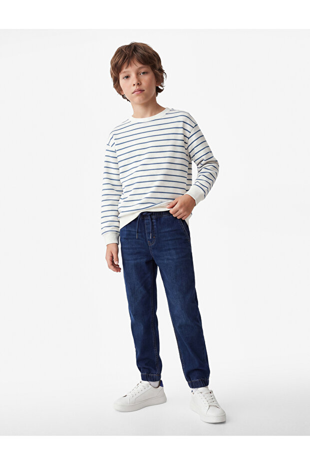 Long Sleeve Crew Neck Striped School Sweatshirt