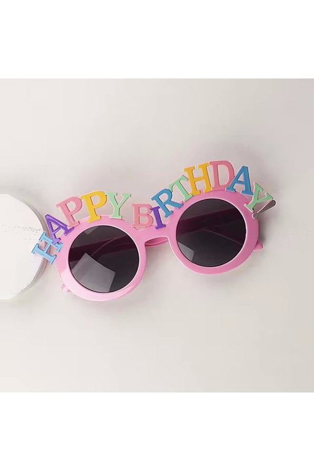 Pink glass Birthday Party Props Happy Birthday Glasses Decorative Headband Girls Hair Accessories Ph
