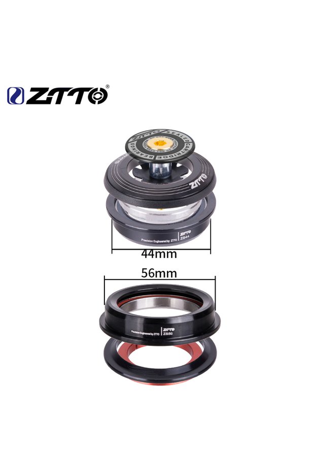 ZS4456ST Bicycle Headset 42mm 44mm 56mm ZS44 IS42 IS52 ZS56 1-1/8" 28.6mm Straight Cone Tu