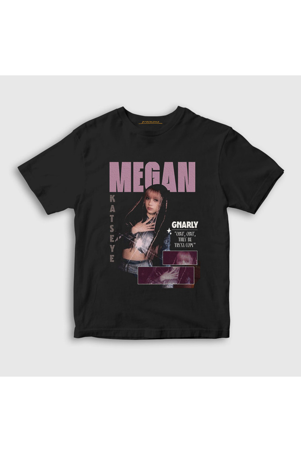 Unisex Children's Black Megan K Pop Katseye T-Shirt 588731Tt