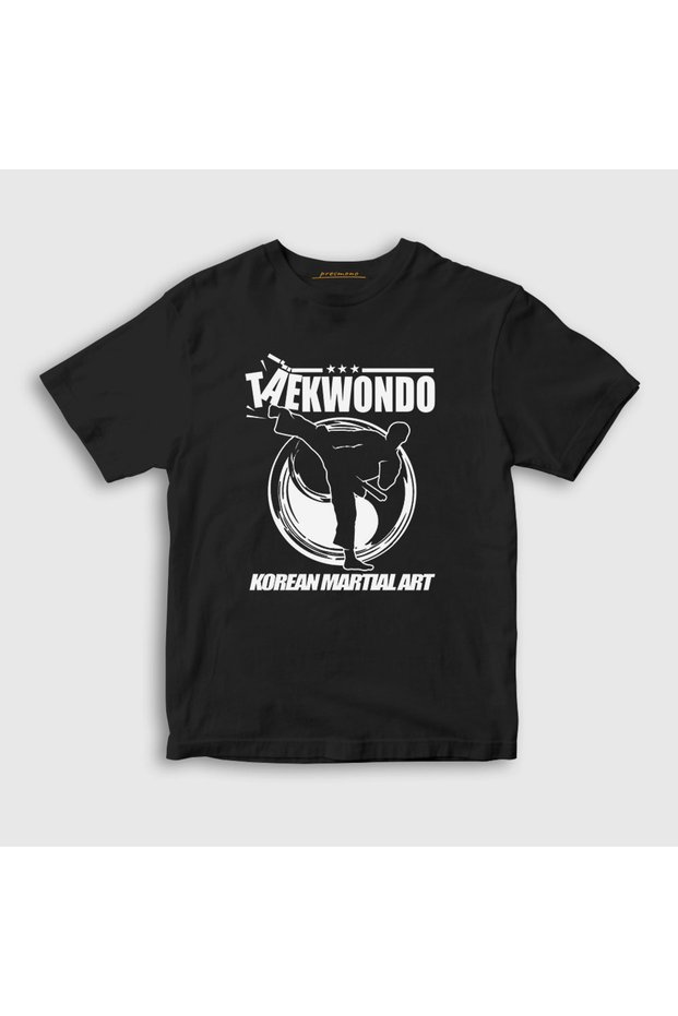 Unisex Kids Black Kick Taekwondo Ufc Mma Taekwondo T-Shirt 497968Tt