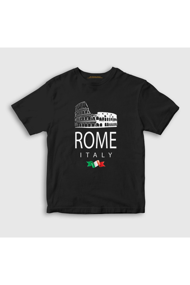 Unisex Kids Black Colosseum Colosseum Rome Rome Italy Italy T-Shirt 560177Tt