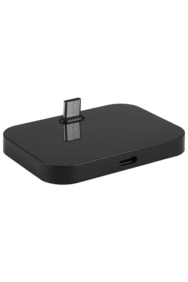 حامل شحن مكتبي أسود للهاتف المحمول من نوع C، قاعدة شحن USB-C للهاتف الخلوي