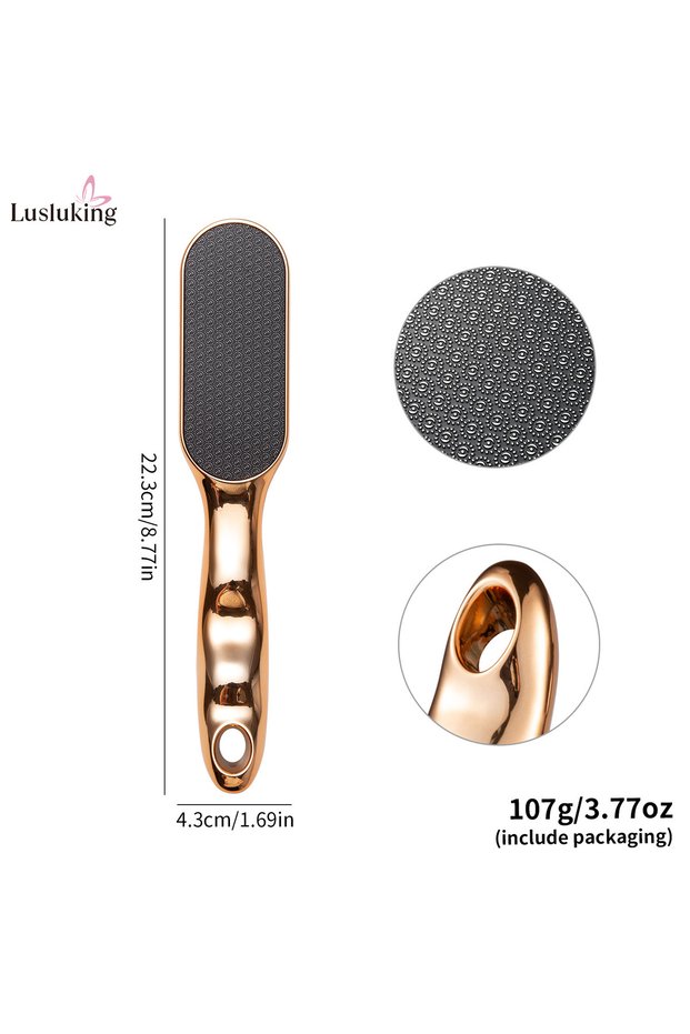 Rose Gold Veins Grain Nano Glass Foot File Dead Skin Remover for Heel Sole Scrubber Easy Clean Pedic