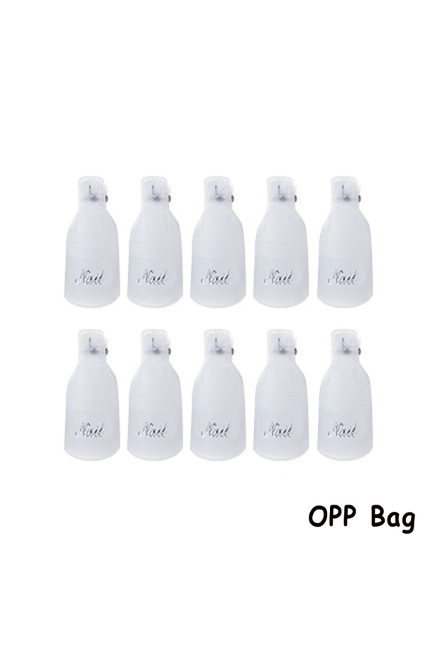 Clear 10 Pcs/Bag Colorful Acrylic Nail Art Soak Off Cap Clips Nails Cleaning Manicure UV Gel Polish