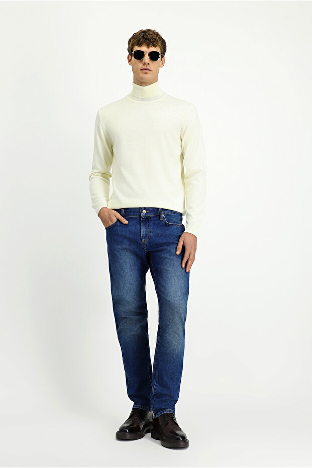 Slim Fit Slim Fit Lycra Five-Pocket Denim Trousers