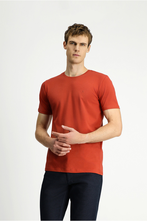 Crew Neck Slim Fit Slim Fit Single Jersey Cotton T-Shirt