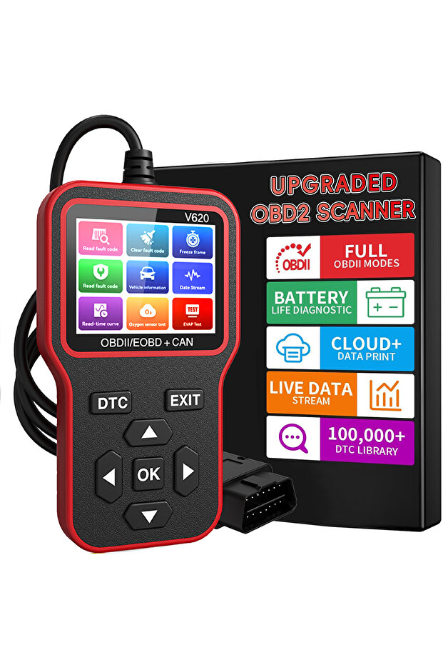 Black Professional OBD2 Scanner Diagnostic Tool Check Engine Light Vehicle Code Reader Car Fault Cod