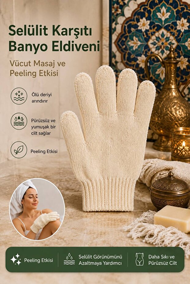 Exfoliating and Cellulite Bath Body Massage Glove Bath Shower Glove with Fingers (Single)