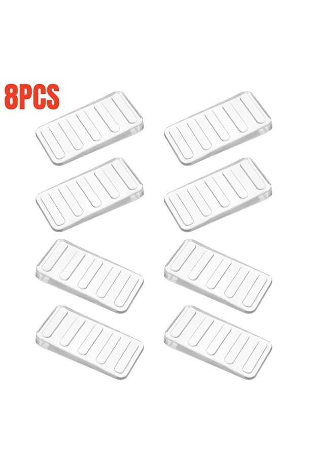 8pcs 8 Pcs Leveling Shims, Clear Plastic Wedges for Level Uneven Home Furniture,Toilet,Bed,Table,App