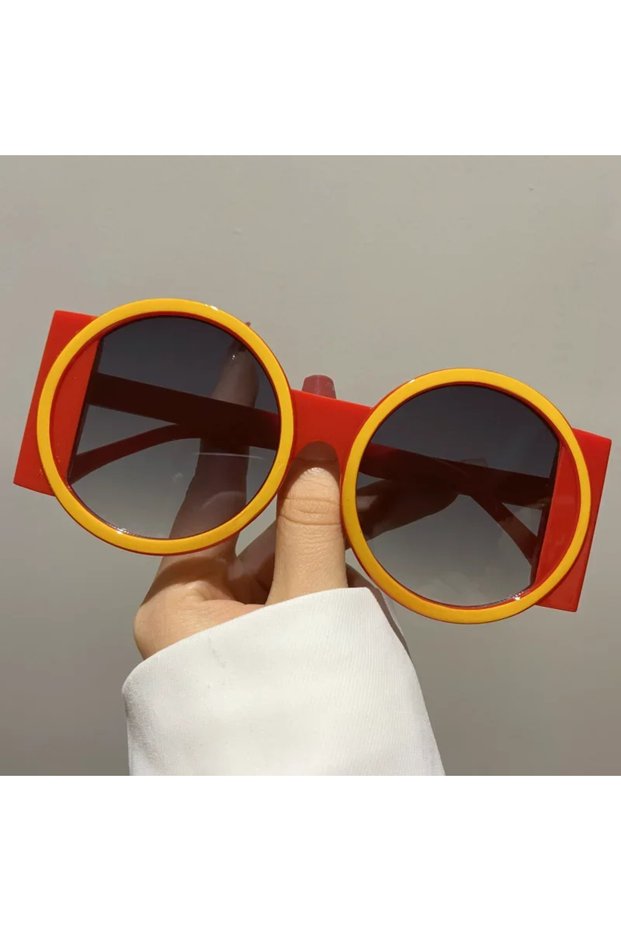 D Round Double Color Beach Sunglasses Fashion Retro Trend Sunglasses Travel Street Photo Holiday Pa.