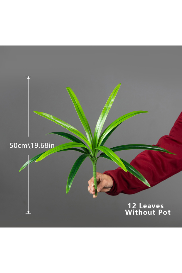 50cm 12 Leaves 50-65cm Artificial Magnolia Plants Tropical Dragon Beard Grass Fake Orchid Leaves Gre