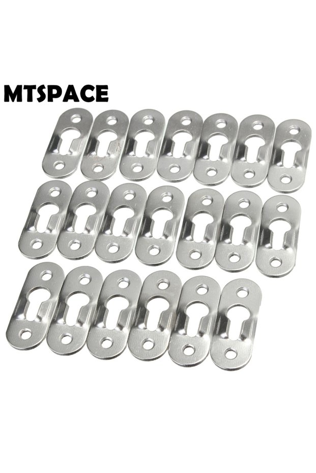 MTSPACE 20pcs/Set Picture Hangers 44mmX16mm Metal Keyhole Hanger Fasteners for Picture Photo Fram...
