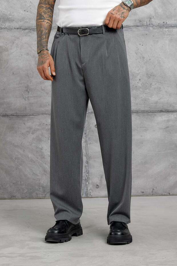 Men's Trousers Jggr Fabric Gray Baggy