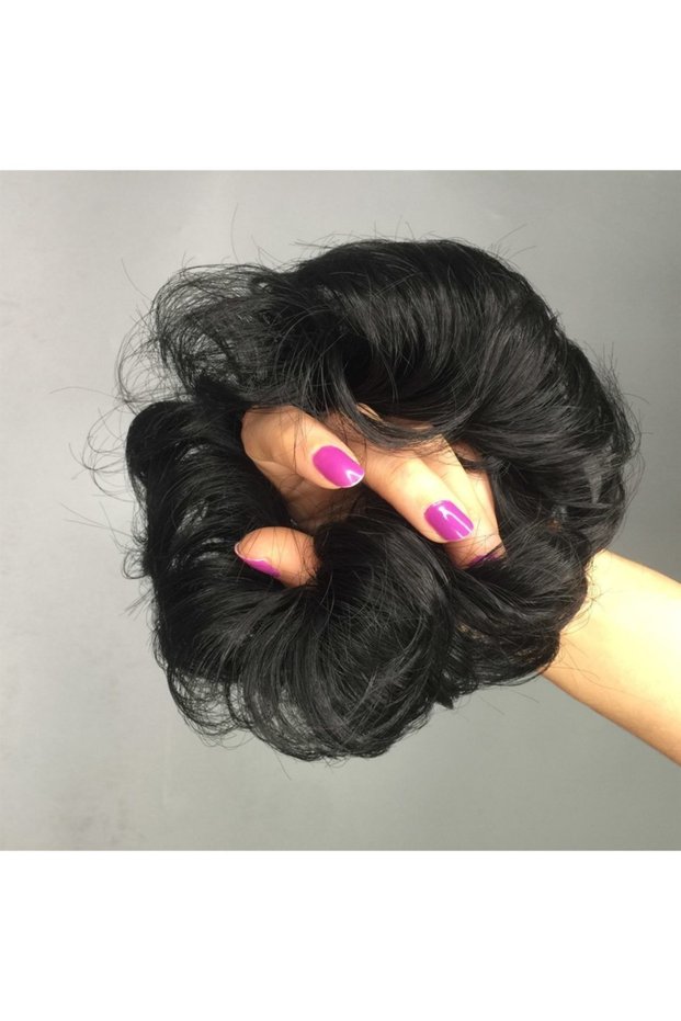 Mina wig hair elastic bun hair clip - black